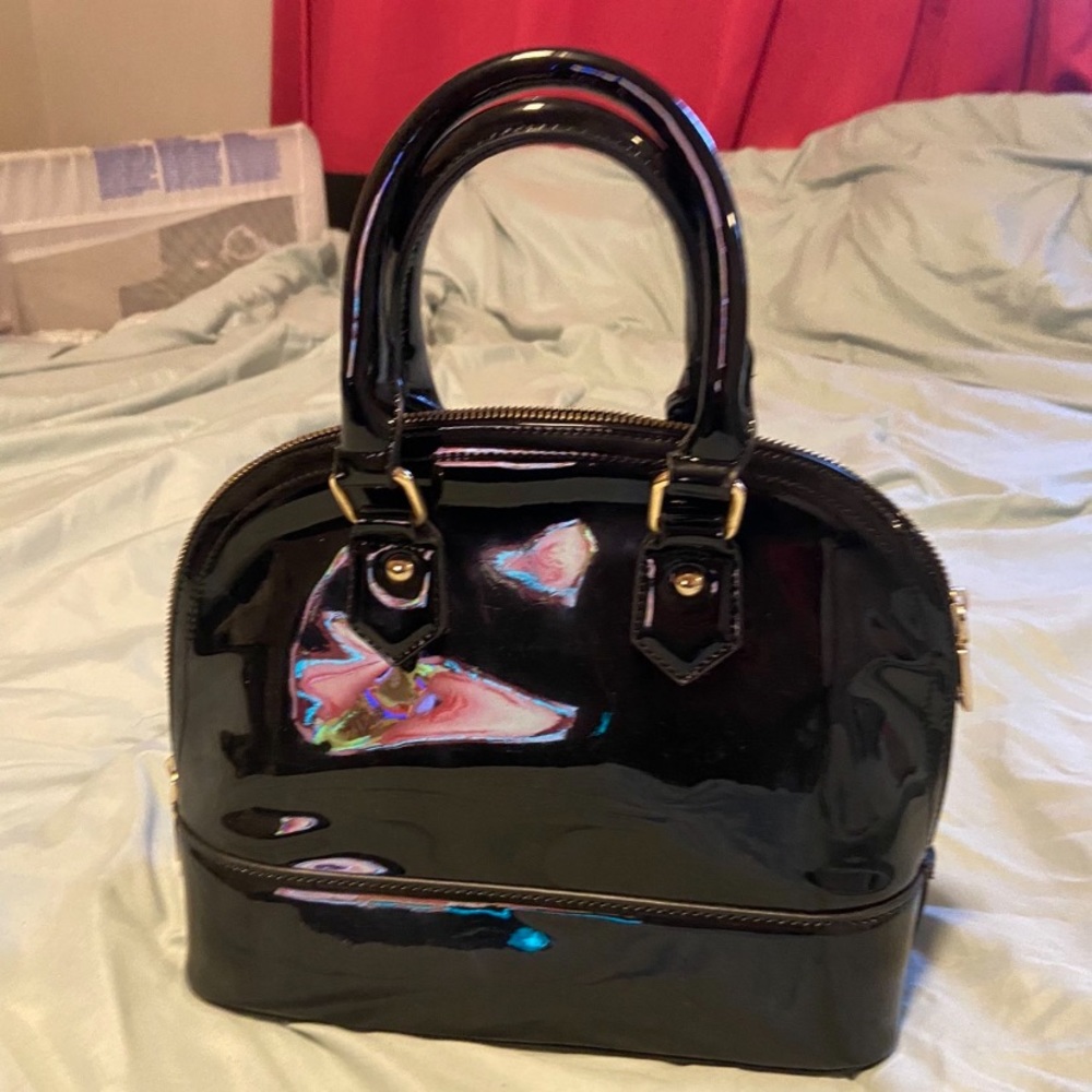 Black Patent Leather Purse